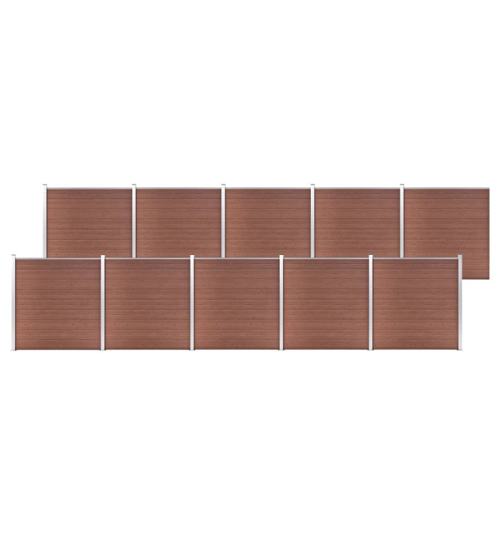 Clôture de jardin WPC 1737x186 cm Marron | Mobilier & Déco