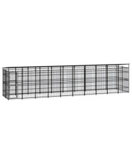 Chenil d'extérieur avec toit pour chiens Acier 18,43 m² | Mobilier & Déco