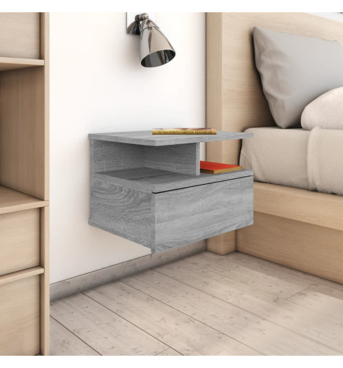 Tables de chevet flottantes 2 pcs Sonoma gris 40x31x27 cm | Mobilier & Déco