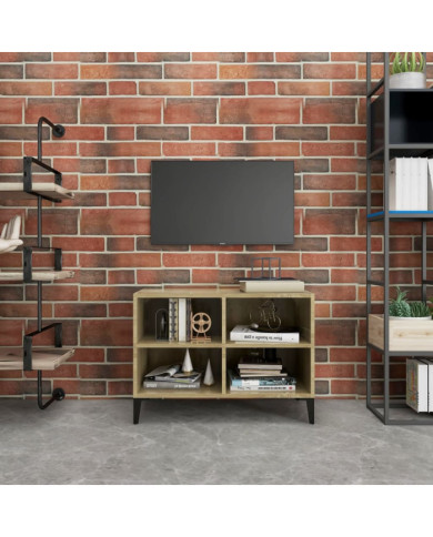Meuble TV avec pieds en métal Chêne sonoma 69,5x30x50 cm | Mobilier & Déco