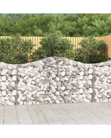 Paniers à gabions arqués 18 pcs 200x30x100/120 cm Fer galvanisé | Mobilier & Déco