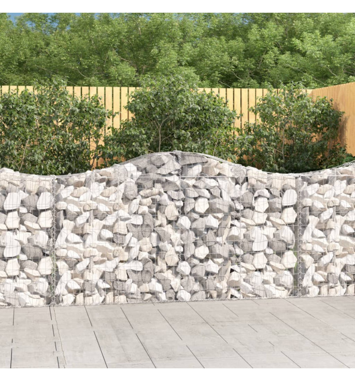Paniers à gabions arqués 18 pcs 200x30x100/120 cm Fer galvanisé | Mobilier & Déco