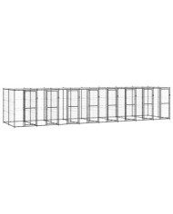 Chenil extérieur Acier avec toit 19,36 m² | Mobilier & Déco
