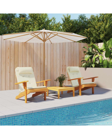 Coussins de chaise adirondack lot de 2 crème tissu oxford | Mobilier & Déco
