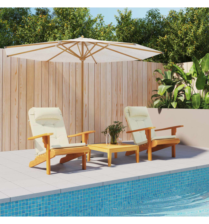 Coussins de chaise adirondack lot de 2 crème tissu oxford | Mobilier & Déco