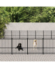 Chenil d'extérieur pour chiens Acier 67,74 m² | Mobilier & Déco