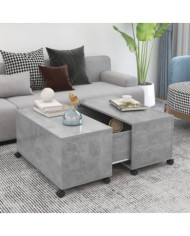 Table basse gris béton 75x75x38 cm bois d'ingénierie | Mobilier & Déco