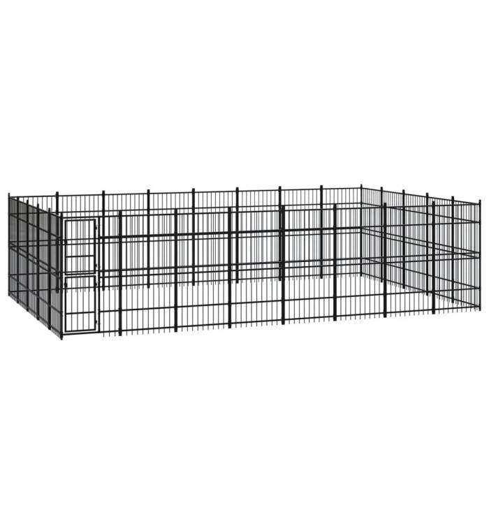 Chenil d'extérieur pour chiens Acier 36,86 m² | Mobilier & Déco