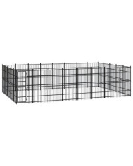 Chenil d'extérieur pour chiens Acier 36,86 m² | Mobilier & Déco
