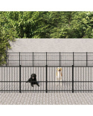 Chenil d'extérieur pour chiens Acier 76,21 m² | Mobilier & Déco