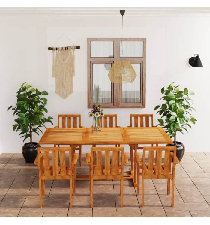 Ensemble à manger de jardin 7 pcs Bois de teck massif | Mobilier & Déco