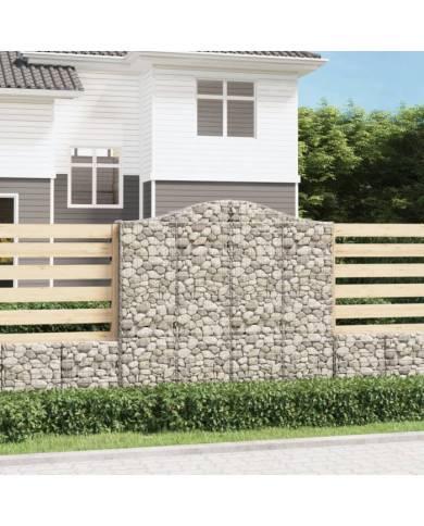 Paniers à gabions arqués 10 pcs 200x30x180/200 cm Fer galvanisé | Mobilier & Déco