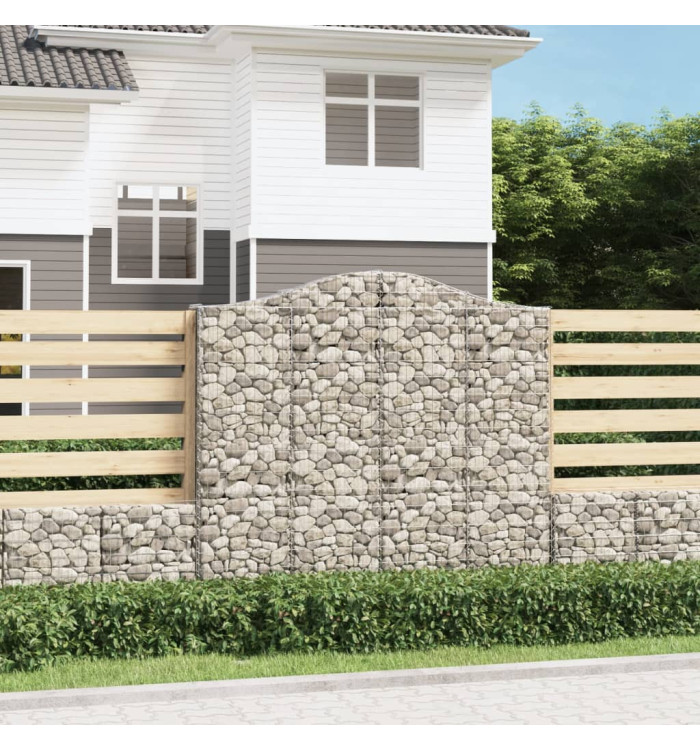 Paniers à gabions arqués 10 pcs 200x30x180/200 cm Fer galvanisé | Mobilier & Déco