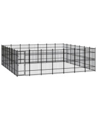 Chenil d'extérieur pour chiens Acier 45,16 m² | Mobilier & Déco