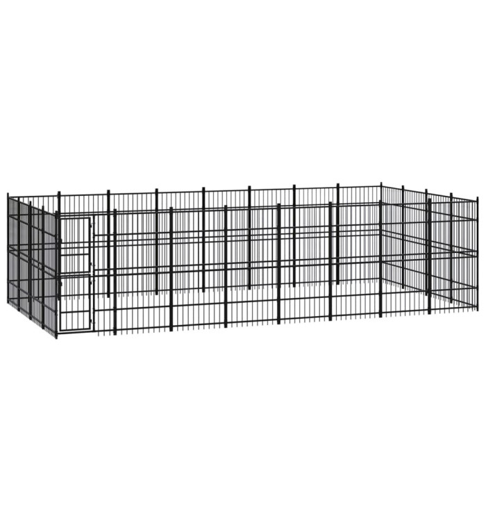 Chenil d'extérieur pour chiens Acier 29,49 m² | Mobilier & Déco