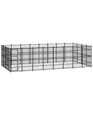 Chenil d'extérieur pour chiens Acier 29,49 m² | Mobilier & Déco