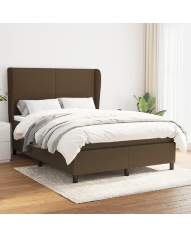 Sommier à lattes de lit avec matelas Marron foncé 140x200 cm | Mobilier & Déco
