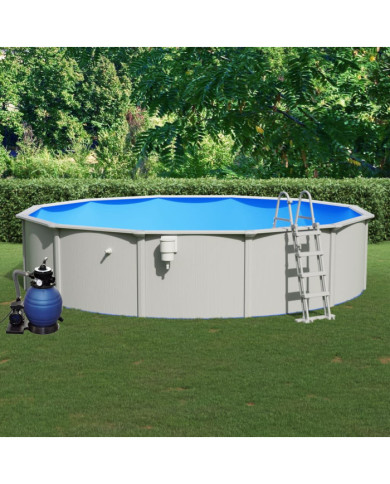 Piscine avec pompe filtrante à sable et échelle 550x120 cm | Mobilier & Déco