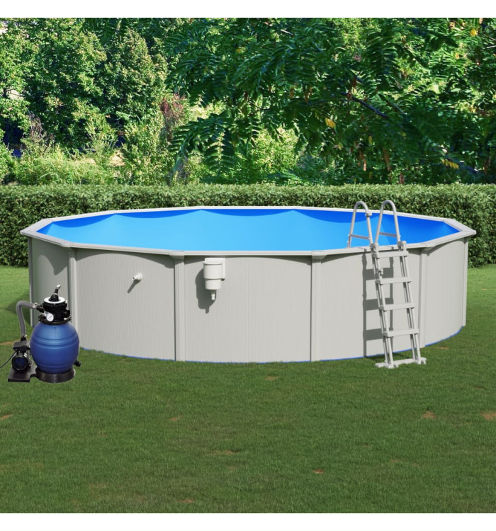 Piscine avec pompe filtrante à sable et échelle 550x120 cm | Mobilier & Déco