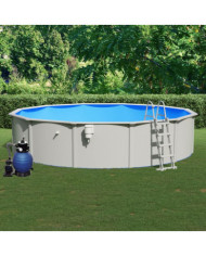 Piscine avec pompe filtrante à sable et échelle 550x120 cm | Mobilier & Déco