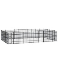 Chenil d'extérieur pour chiens Acier 55,3 m² | Mobilier & Déco