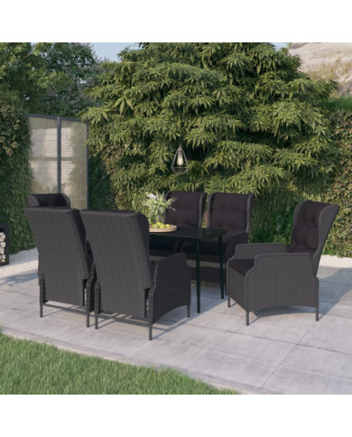 Ensemble à manger de jardin 7 pcs Gris foncé | Mobilier & Déco