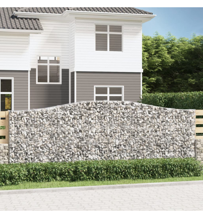 Paniers à gabions arqués 9 pcs 400x30x140/160 cm Fer galvanisé | Mobilier & Déco