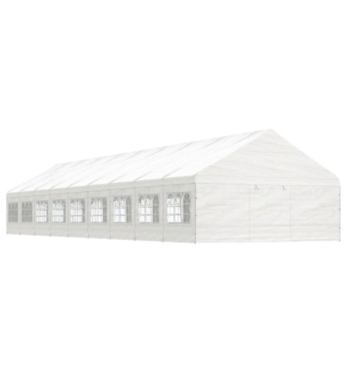 Belvédère avec toit blanc 20,07x5,88x3,75 m polyéthylène | Mobilier & Déco