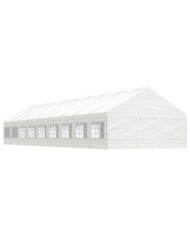 Belvédère avec toit blanc 20,07x5,88x3,75 m polyéthylène | Mobilier & Déco