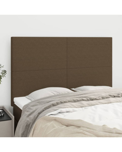 Têtes de lit 4 pcs Marron foncé 72x5x78/88 cm Tissu | Mobilier & Déco