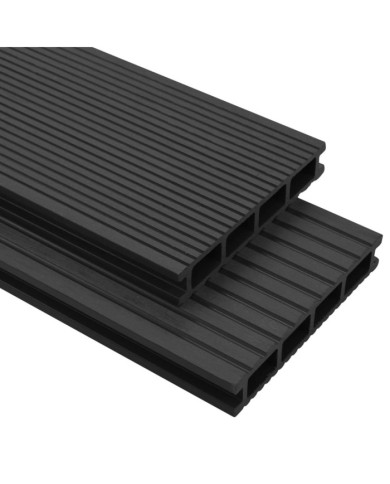 Panneaux de terrasse WPC avec accessoires 10 m² 4 m Anthracite | Mobilier & Déco