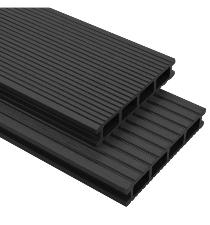 Panneaux de terrasse WPC avec accessoires 10 m² 4 m Anthracite | Mobilier & Déco