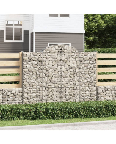 Paniers à gabions arqués 18 pcs 200x50x160/180 cm Fer galvanisé | Mobilier & Déco