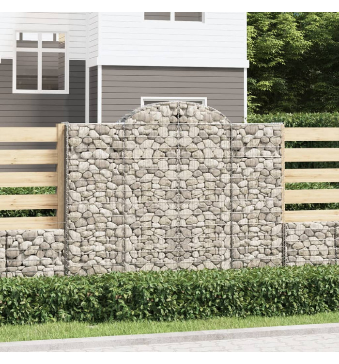 Paniers à gabions arqués 18 pcs 200x50x160/180 cm Fer galvanisé | Mobilier & Déco