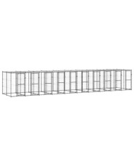 Chenil extérieur Acier avec toit 24,2 m² | Mobilier & Déco