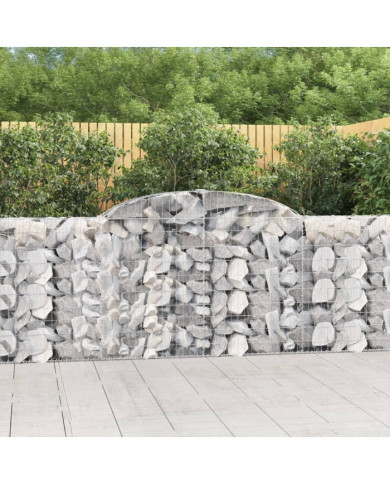 Paniers à gabions arqués 20 pcs 300x30x100/120 cm fer galvanisé | Mobilier & Déco