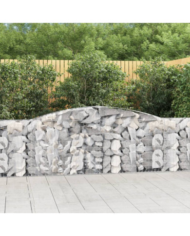 Paniers à gabions arqués 25 pcs 400x30x80/100 cm Fer galvanisé | Mobilier & Déco