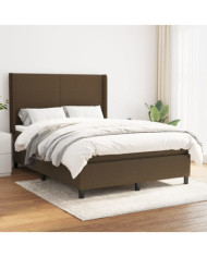Sommier à lattes de lit avec matelas Marron foncé 140x190 cm | Mobilier & Déco