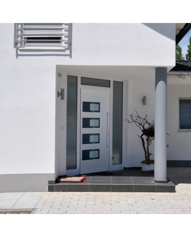 Porte d'entrée Blanc 100x200 cm Aluminium et PVC | Mobilier & Déco