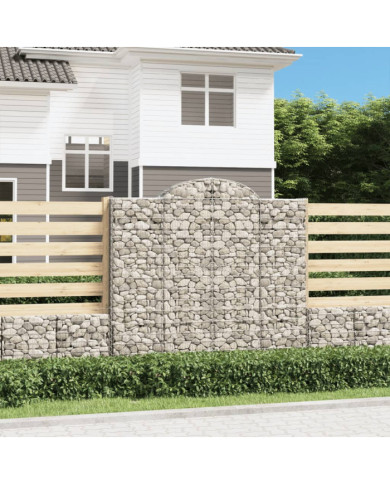Paniers à gabions arqués 18 pcs 200x50x180/200 cm Fer galvanisé | Mobilier & Déco