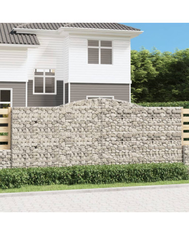Paniers à gabions arqués 8 pcs 400x50x160/180 cm fer galvanisé | Mobilier & Déco