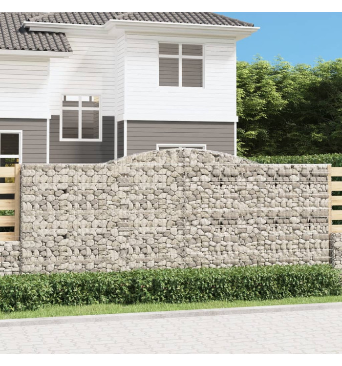 Paniers à gabions arqués 8 pcs 400x50x160/180 cm fer galvanisé | Mobilier & Déco