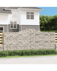 Paniers à gabions arqués 8 pcs 400x50x160/180 cm fer galvanisé | Mobilier & Déco