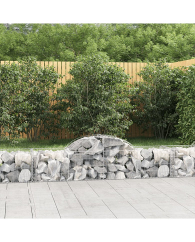 Paniers à gabions arqués 25 pcs 200x50x40/60 cm fer galvanisé | Mobilier & Déco