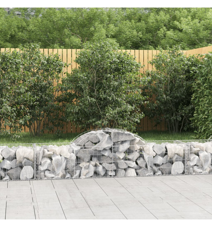 Paniers à gabions arqués 25 pcs 200x50x40/60 cm fer galvanisé | Mobilier & Déco
