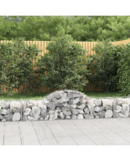 Paniers à gabions arqués 25 pcs 200x50x40/60 cm fer galvanisé | Mobilier & Déco