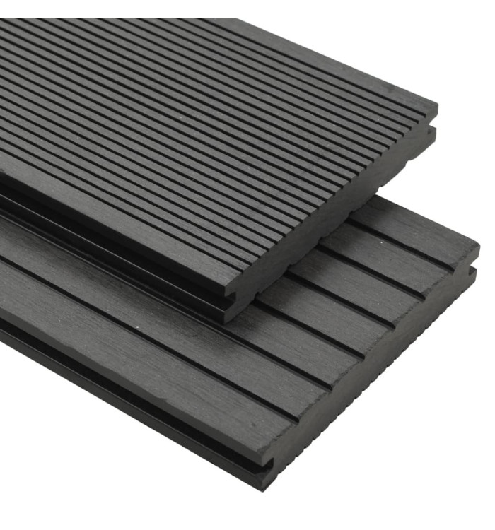 Panneaux de terrasse solides et accessoires WPC 10m² 2,2 m Gris | Mobilier & Déco