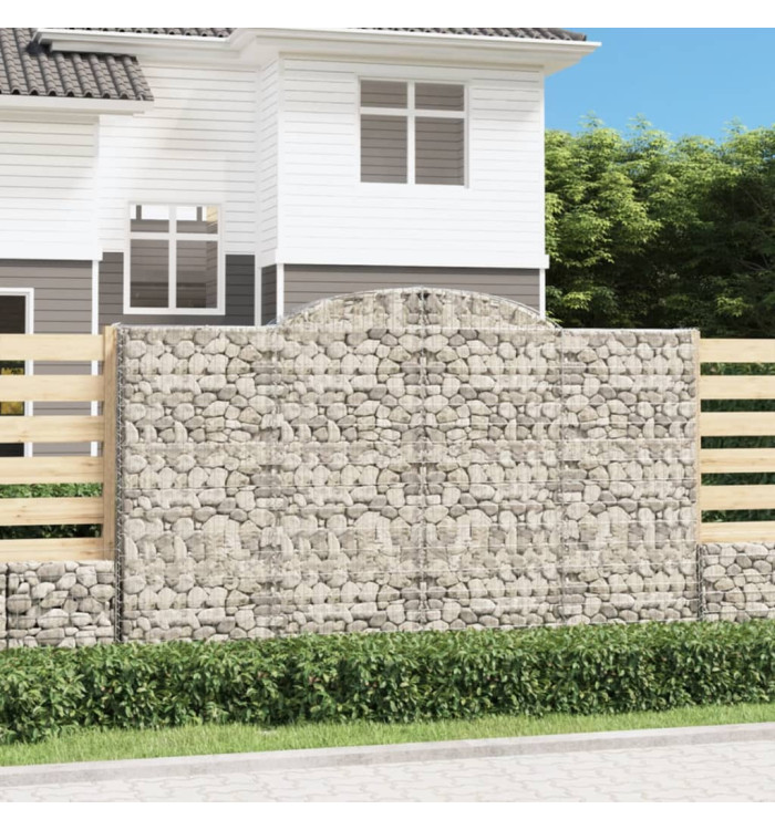 Paniers à gabions arqués 12 pcs 300x50x180/200 cm fer galvanisé | Mobilier & Déco