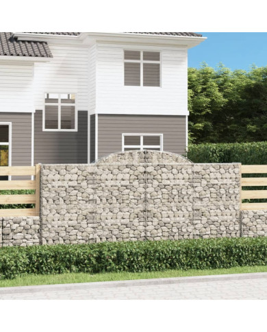 Paniers à gabions arqués 13 pcs 300x30x140/160 cm fer galvanisé | Mobilier & Déco