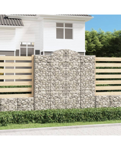 Paniers à gabions arqués 12 pcs 200x30x200/220 cm fer galvanisé | Mobilier & Déco